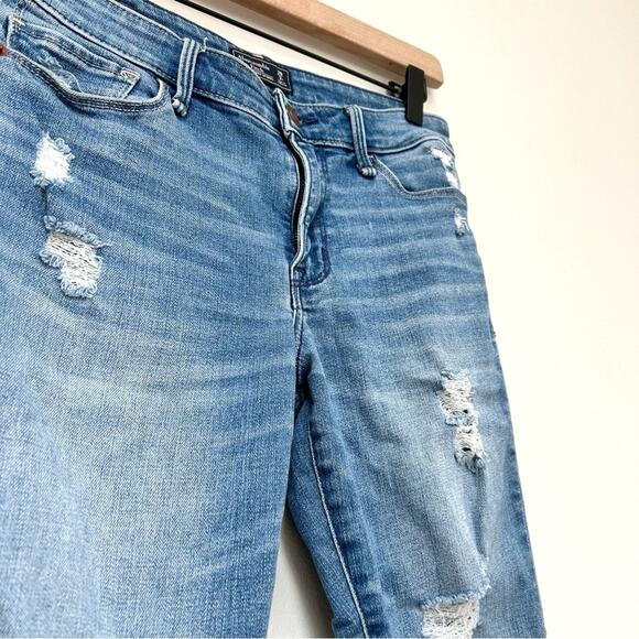 Abercrombie & Fitch Distressed Harper Super Skinny Jeans Medium Wash 26 / 2 R - Picture 8 of 11